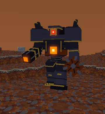 The Titan: a war engine of obitite and gold with one great lens.