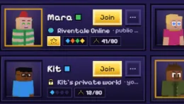 The Friends window: two friends online, each with a Join button.