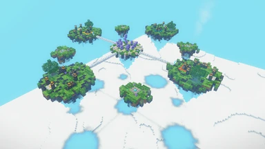 The Firstfolk Forgeholds: four team isles over the cloud sea, each with its Homefire, its Forgewell and its Armoury.