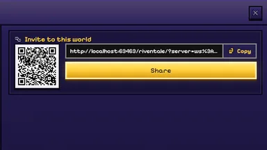 Friends: Invite to this world, with a QR code, a link to copy and Share.