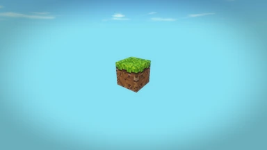 A single block of grass, alone in an open sky.