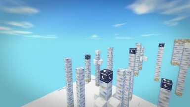 The Tempest’s Stair: single skystone pillars climbing out of the cloud sea, each a leap from the last.