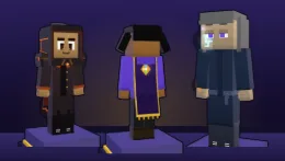Three characters in looks from the shop.